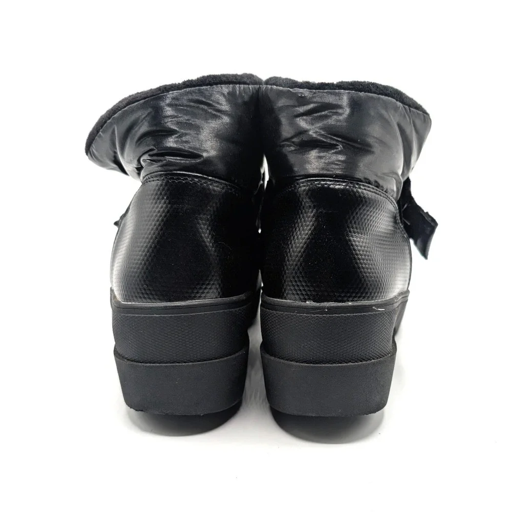 Juicy Couture Veronica Black Puffer Boots Platform Lug Chunky Sole Women 8 Y2k